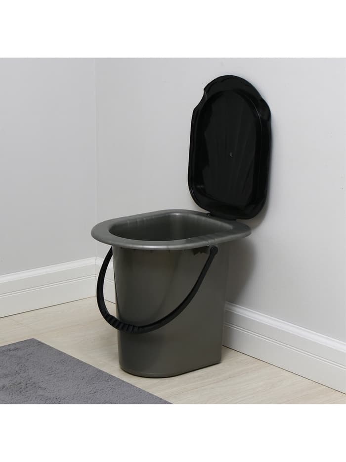 Ведро - туалет, h=40 см, 17 л, серое