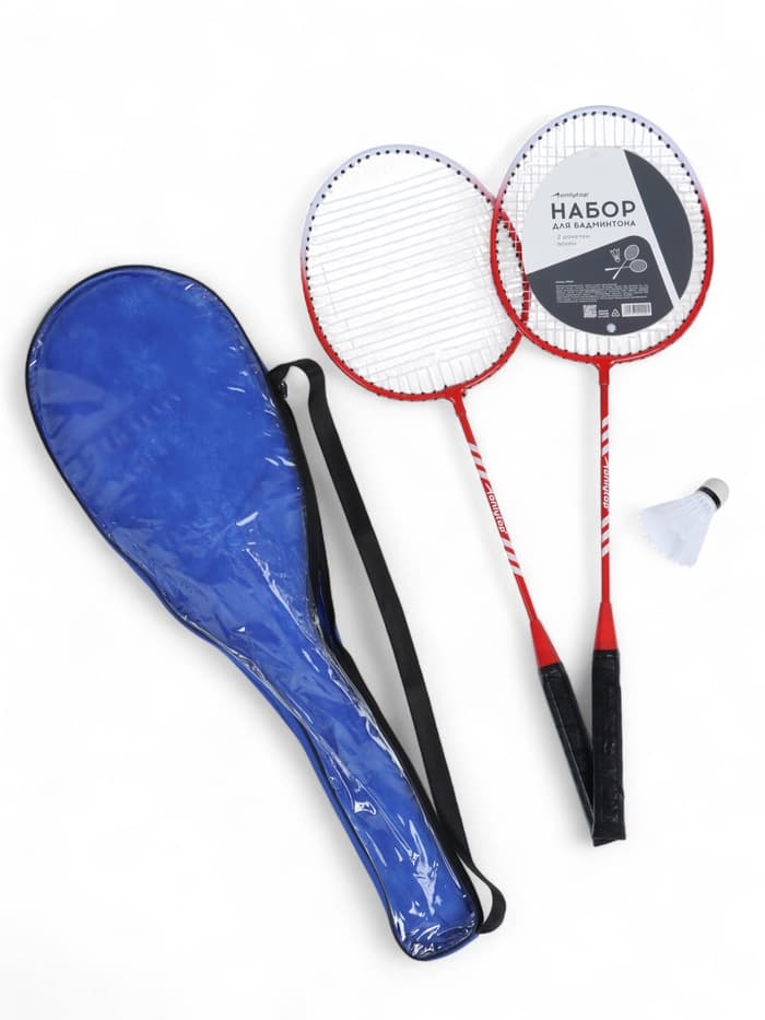 Набор для бадминтона ONLYTOP: 2 ракетки, волан, МИКС