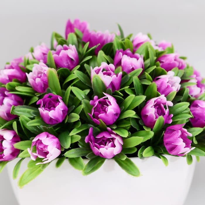 Искусственный цветок в горшке «С цветочными бутонами», 10×11 см, МИКС