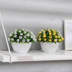 Искусственный цветок в горшке «С цветочными бутонами», 10×11 см, МИКС