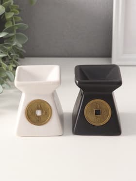 Аромалампа для эфирных масел «Монета», керамика, 8×7.5×7.5 см, МИКС