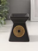Аромалампа для эфирных масел «Монета», керамика, 8×7.5×7.5 см, чёрная