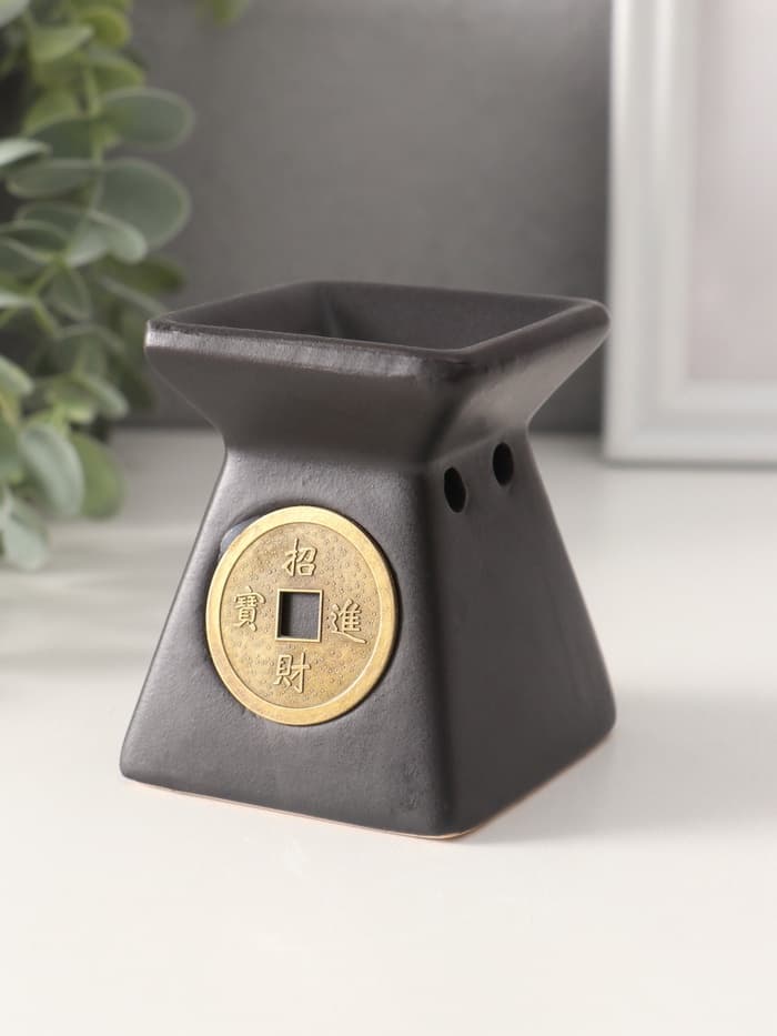 Аромалампа для эфирных масел «Монета», керамика, 8×7.5×7.5 см, МИКС