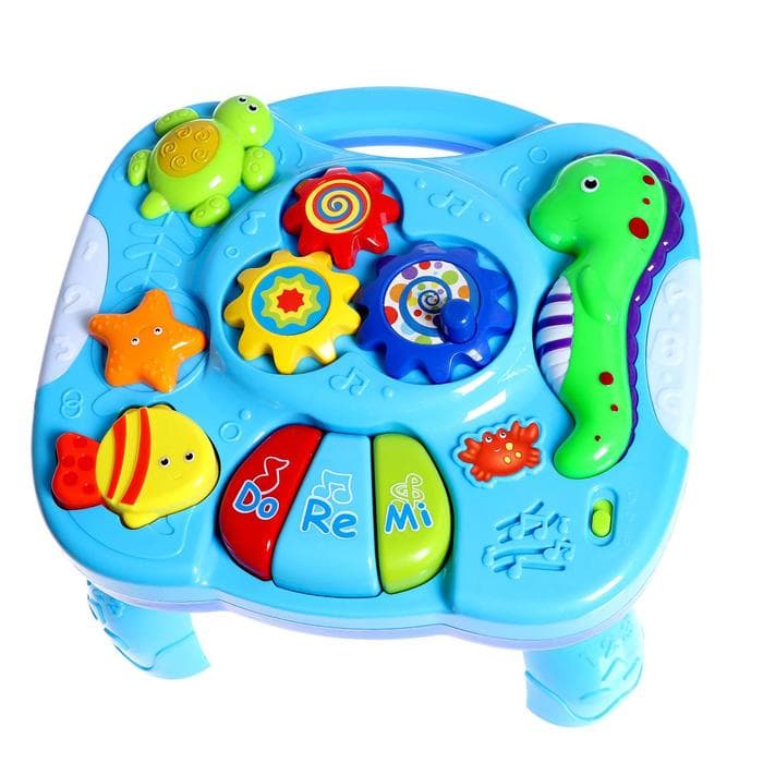 Детский столик 3 в 1 для малышей ZABIAKA «Морское приключение», световые и звуковые эффекты