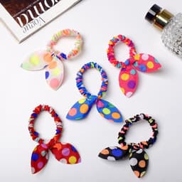 Резинка для волос «Веселые ушки», кружева горох, МИКС