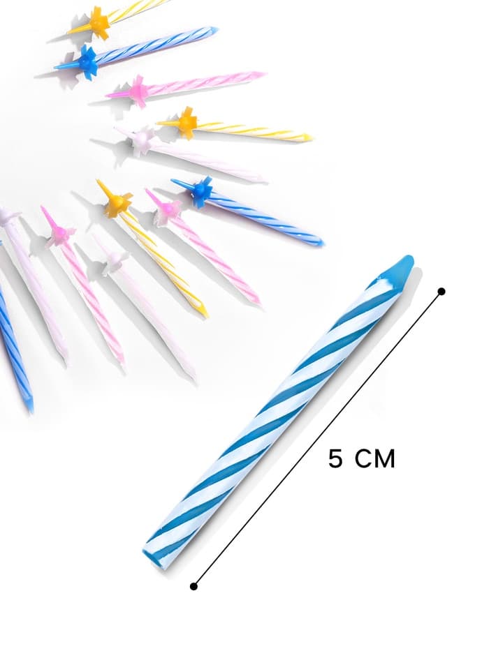 Свечи для торта «Спираль», 5 см, набор 24 шт., 12 подставок