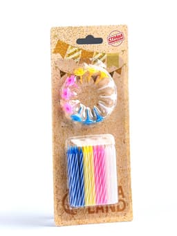 Свечи для торта «Спираль», 5 см, набор 24 шт., 12 подставок