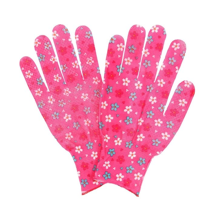 Перчатки нейлоновые, с ПВХ обливом, размер 8, МИКС, «Цветы», Greengo