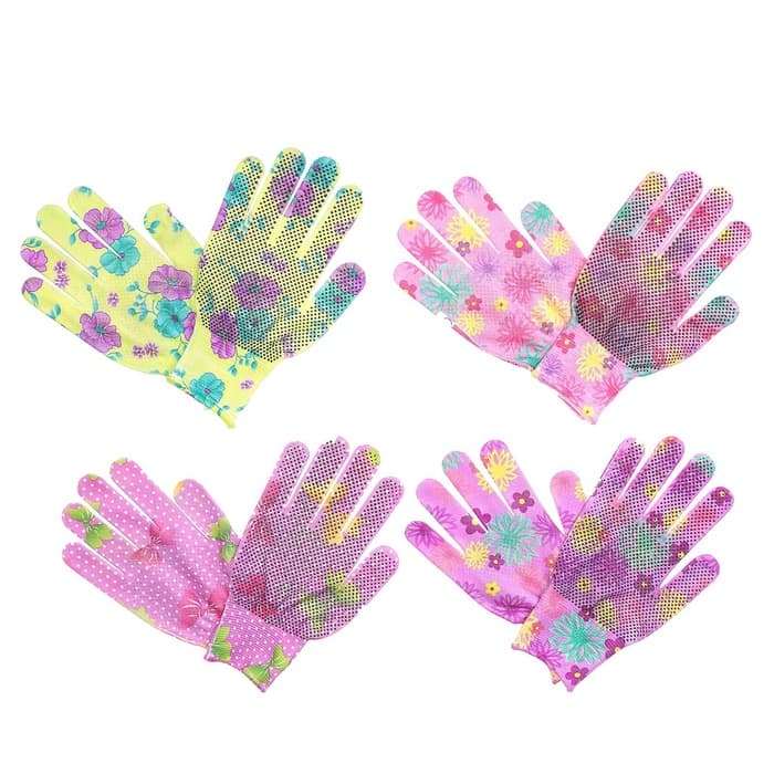 Перчатки нейлоновые, с ПВХ обливом, размер 8, МИКС, «Цветы», Greengo