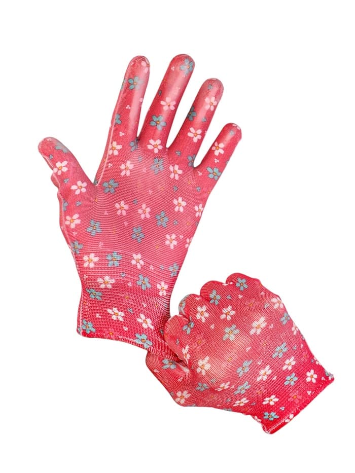 Перчатки нейлоновые, с ПВХ обливом, размер 8, МИКС, «Цветы», Greengo
