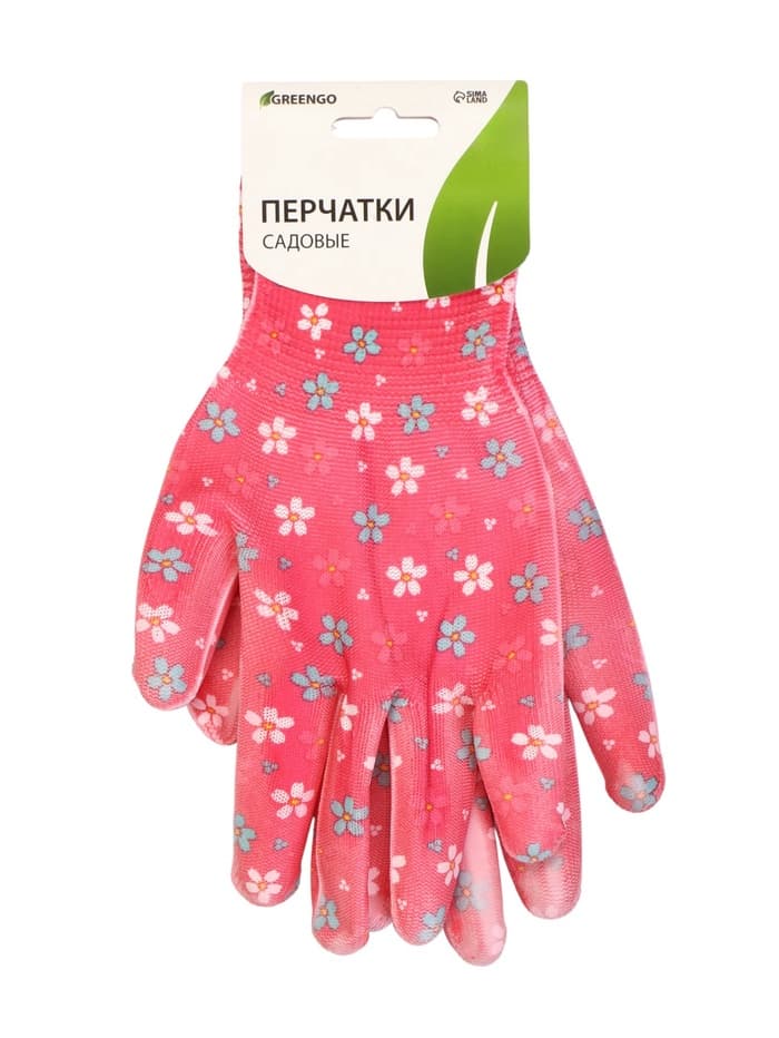 Перчатки нейлоновые, с ПВХ обливом, размер 8, МИКС, «Цветы», Greengo
