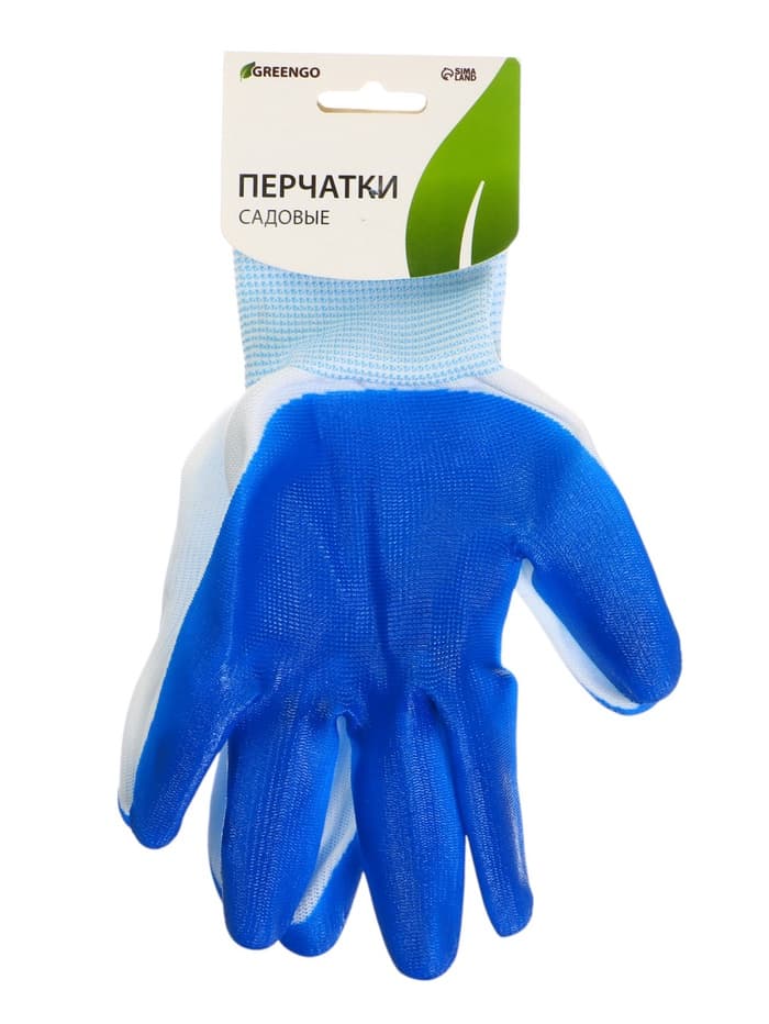 Перчатки садовые, нейлоновые, с нитриловым полуобливом, размер 8, МИКС, Greengo