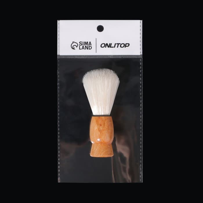 Помазок для бритья, деревянный, светло-бежевый