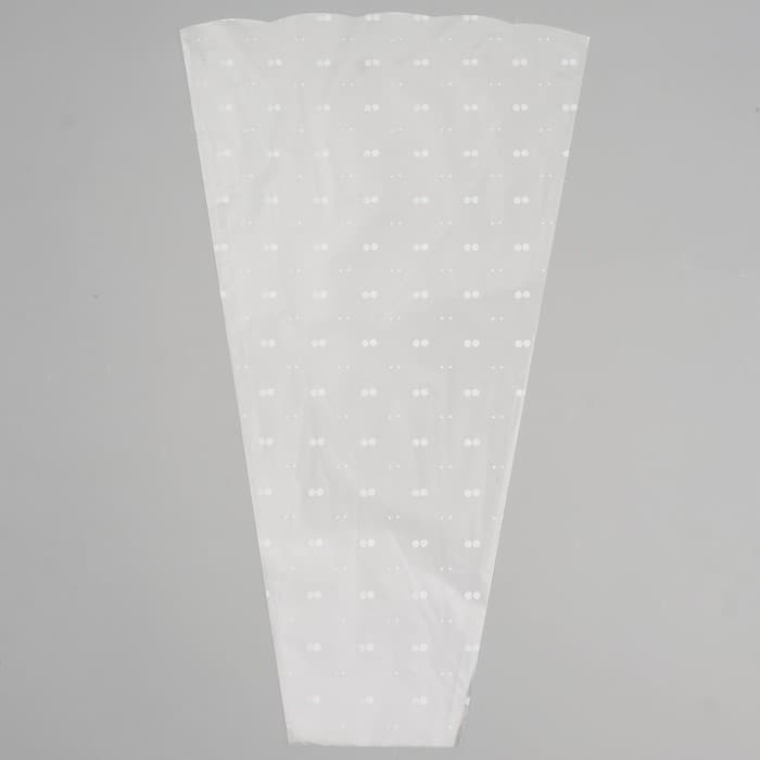 Пакет для цветов, конус «Алиса», 34×60 см, прозрачный, в горох, МИКС