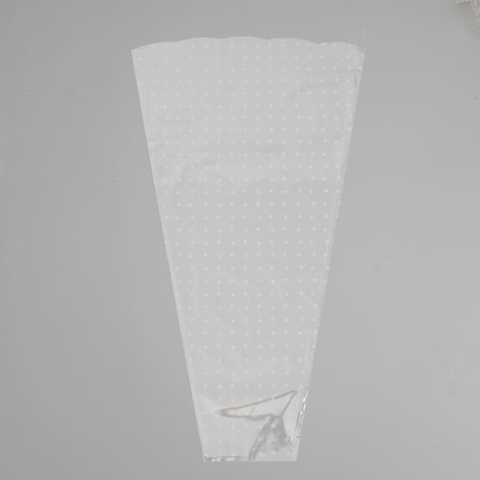 Пакет для цветов, конус «Алиса», 34×60 см, прозрачный, в горох, МИКС