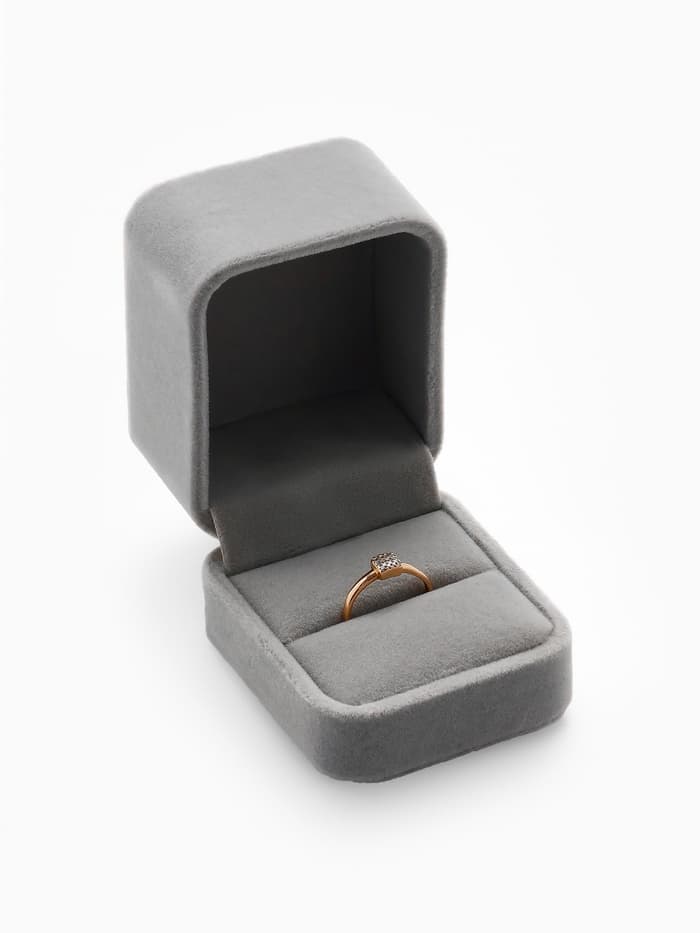 Футляр под кольцо, серьги «Геометрия», бархатный, 5×5.5 см, серо-розовый