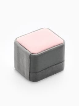 Футляр под кольцо, серьги «Геометрия», бархатный, 5×5.5 см, серо-розовый