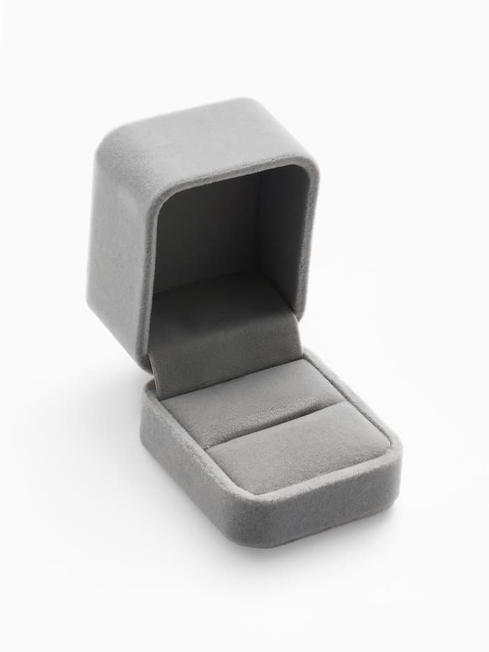 Футляр под кольцо, серьги «Геометрия», бархатный, 5×5.5 см, серо-розовый