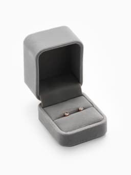 Футляр под кольцо, серьги «Геометрия», бархатный, 5×5.5 см, серо-розовый