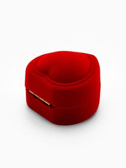 Футляр под кольцо, серьги «Сердце с рамкой из точек», бархатный, 5×5 см (±0.5 см ), красный