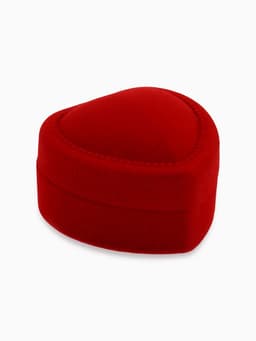 Футляр под кольцо, серьги «Сердце с рамкой из точек», бархатный, 5×5 см (±0.5 см ), красный