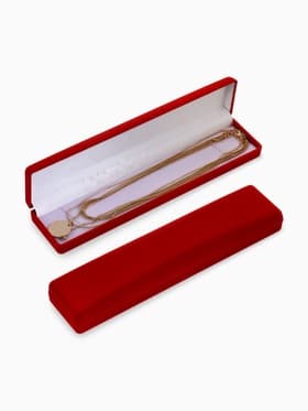 Футляр бархатный под браслет, цепочку, часы «Пенал», 21.5×5×2.5 см, красный, вставка белая