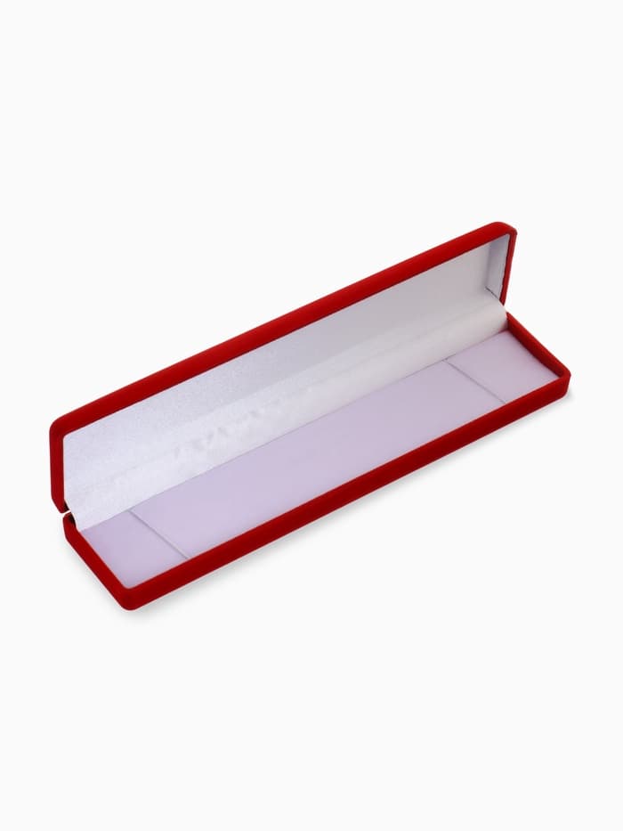 Футляр бархатный под браслет, цепочку, часы «Пенал», 21.5×5×2.5 см, красный, вставка белая