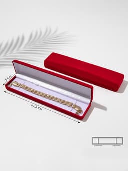 Футляр бархатный под браслет, цепочку, часы «Пенал», 21.5×5×2.5 см, красный, вставка белая