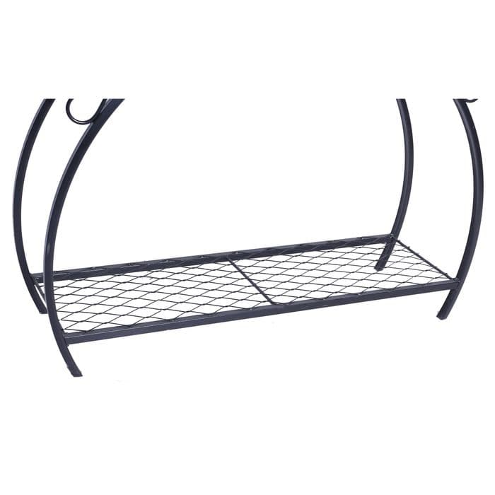 Мангал кованый, 90×32×202 см, 35 кг, толщина металла 2.5 мм, с дровяником и крышей