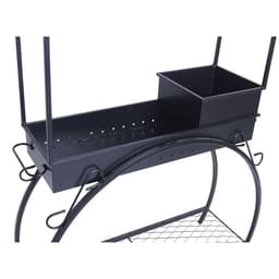 Мангал кованый, 90×32×202 см, 35 кг, толщина металла 2.5 мм, с дровяником и крышей