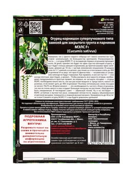 Семена огурец корнишон «Мэлс», F1, партенокарпический, 5 шт., «Уральский дачник»