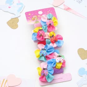 Резинки для волос Выбражулька «Весёлый глянец», набор 6 шт., цветок божья коровка