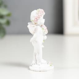 Фигурка полистоун «Ангел с букетом розовых роз», 6.5×2.5×2.5 см, МИКС