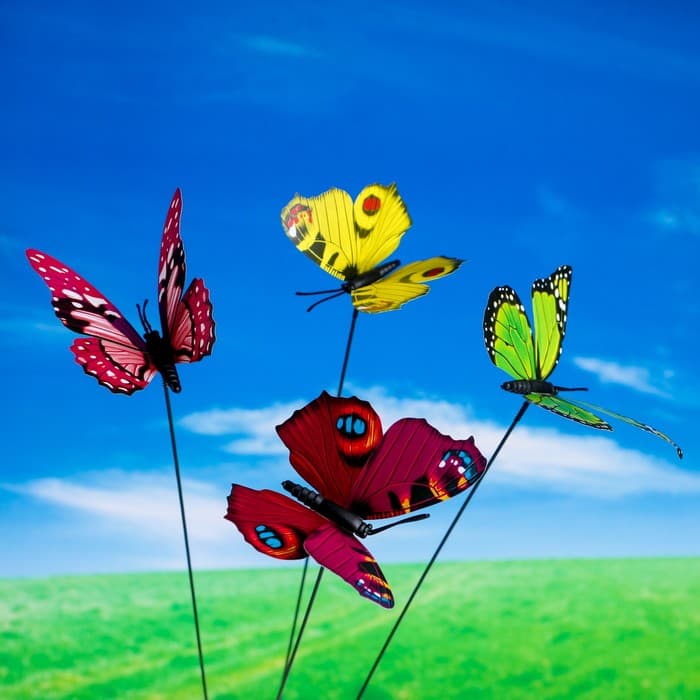 Штекер садовый «Бабочка вайлет», 8×7 см, h=25 см, МИКС