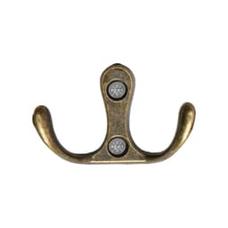 Крючок мебельный ТУНДРА TKd=005, двухрожковый, бронза, 5 шт.