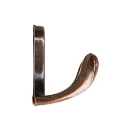 Крючок мебельный ТУНДРА TKd=005, двухрожковый, медь, 5 шт.