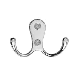 Крючок мебельный ТУНДРА TKd=006, двухрожковый, хром