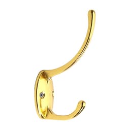 Крючок мебельный ТУНДРА TKd=012, двухрожковый, золото