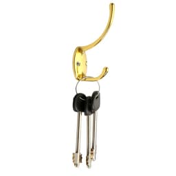 Крючок мебельный ТУНДРА TKd=012, двухрожковый, золото