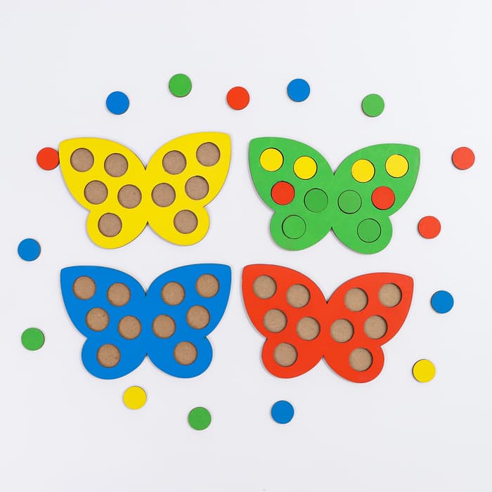 Мозаика «Бабочки», 4 бабочки, 40 кружков d=2 см