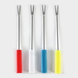 Набор для фондю Доляна «Глянец», 6 предметов: чаша 400 мл, подставка, 4 шпажки, керамика, белый