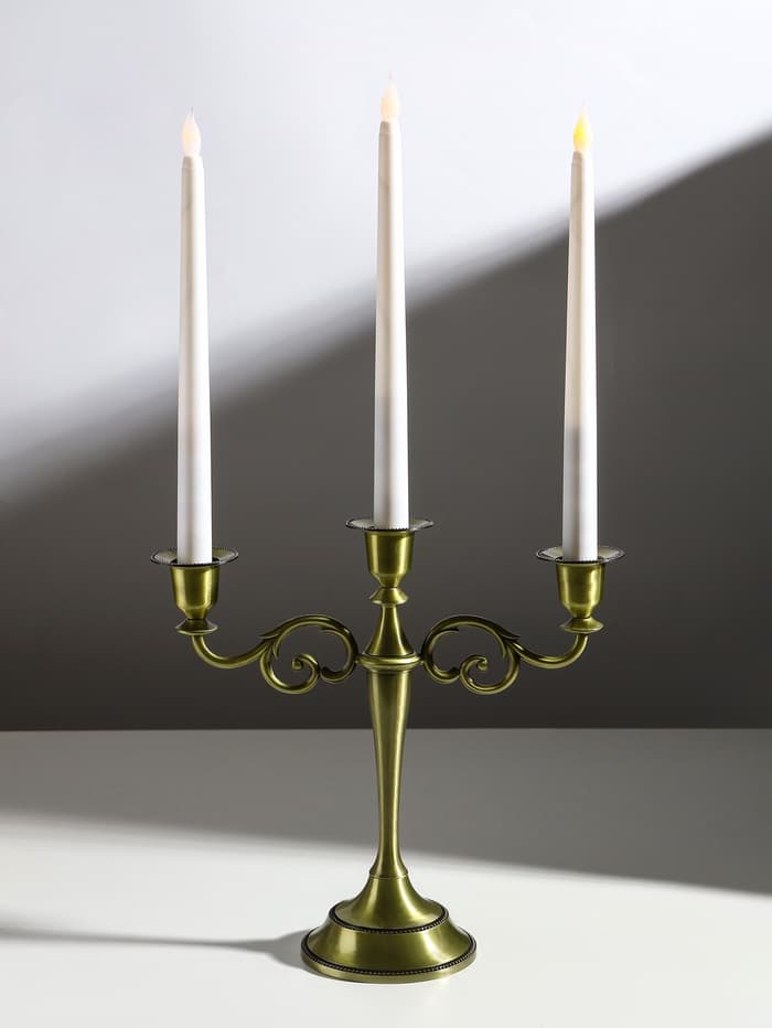 Металлический подсвечник на 3 свечи «Канделябр. Лаконичность», под латунь, 25.5×27×10 см