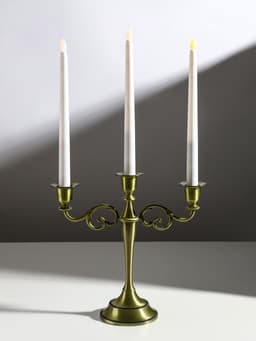 Металлический подсвечник на 3 свечи «Канделябр. Лаконичность», под латунь, 25.5×27×10 см