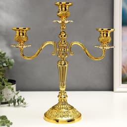 Металлический подсвечник на 3 свечи «Канделябр. Орнамент из роз», 36×31.5×12.5 см