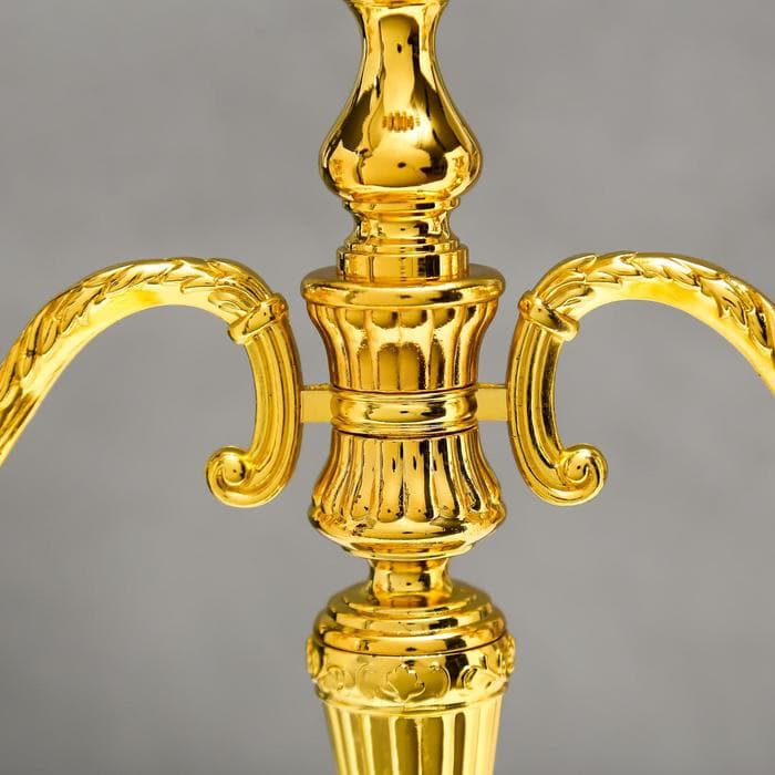 Металлический подсвечник на 3 свечи «Канделябр. Орнамент из роз», 36×31.5×12.5 см