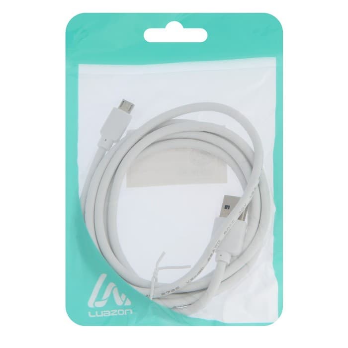 Кабель Luazon, microUSB - USB, 1 А, 1.5 м, утолщённый, белый