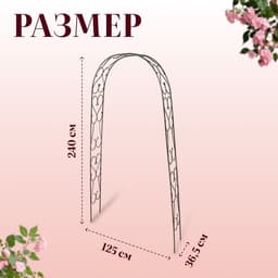 Арка садовая, 240×125×36.5 см, для вьющихся растений, металлическая, цвет бронзовый антик