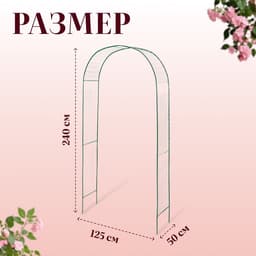 Арка садовая, 230×125×50 см, для вьющихся растений, металлическая, зелёная, «Сетка», Greengo