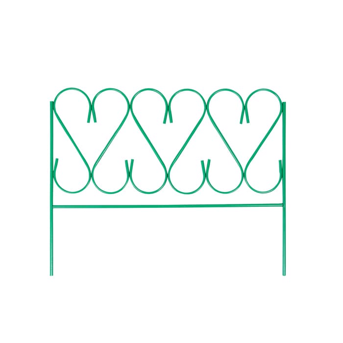 Ограждение декоративное, 54×340 см, 5 секций, металл, зелёное, «Изящный»