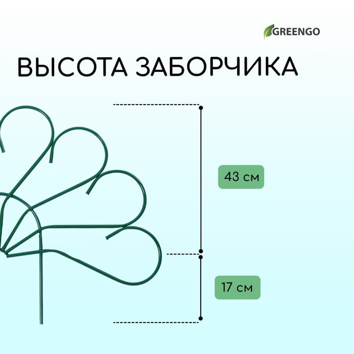 Ограждение декоративное, 62×450 см, 5 секций, металл, зелёное, «Павлин-2», Greengo